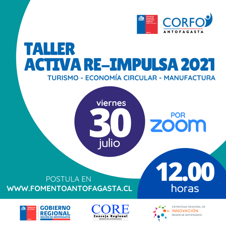 ¡ALERTA! ÚLTIMA CHARLA TALLERES ACTIVA RE-IMPULSA 2021