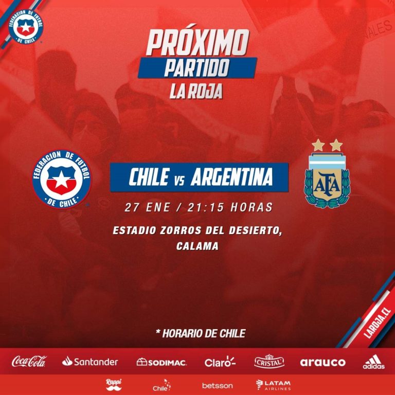 ELIMINATORIAS: LA ROJA JUGARÁ CONTRA ARGENTINA EN EL ESTADIO DE CALAMA
