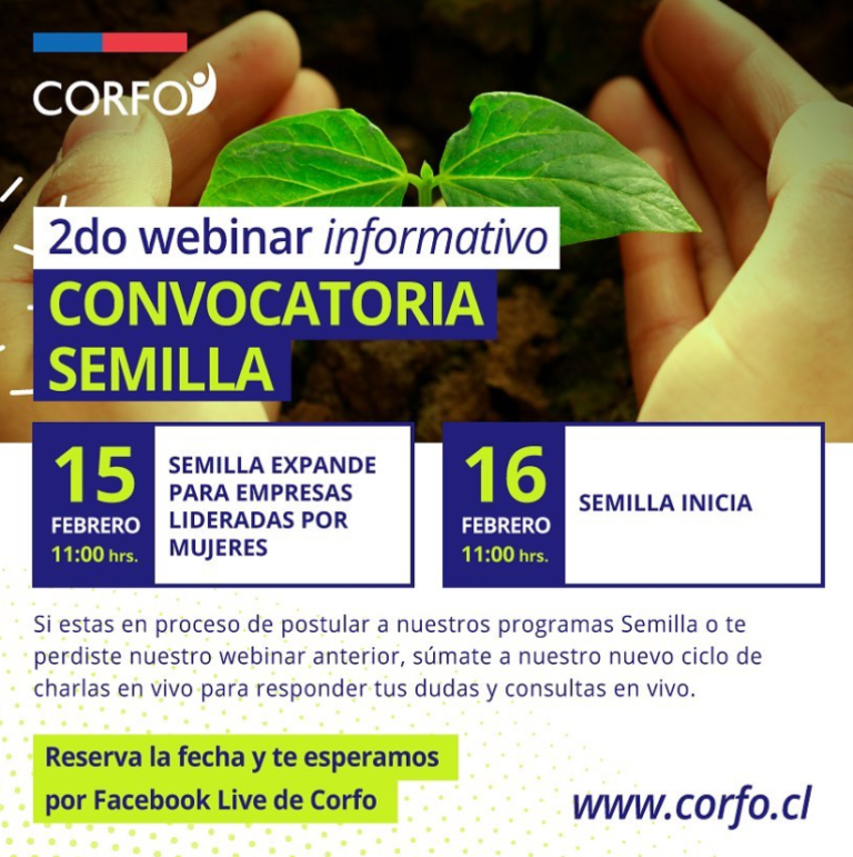 PARTICIPA DEL WEBINAR INFORMATIVO DE CAPITAL SEMILLA